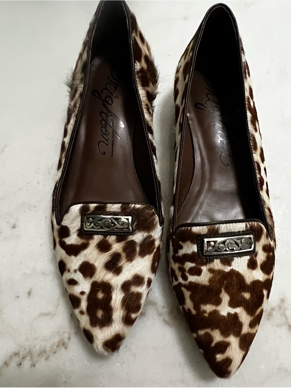 Brighton Eve Loafer/Flats Calf Hair Brown/Cream Upper Women’s Size 6